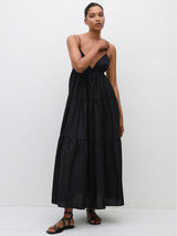 Triangle Tiered Sundress in Black