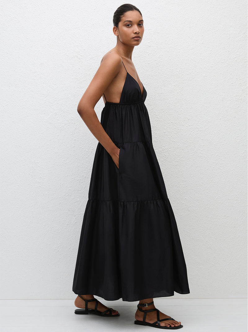 Matteau | Triangle Tiered Sundress in Black