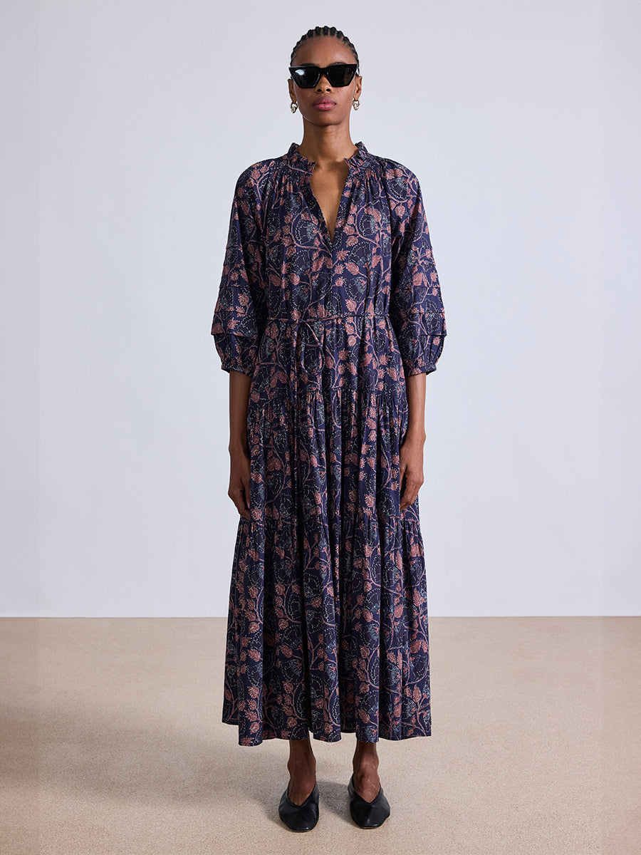 Apiece Apart | Trinidad Maxi Dress in Camille Floral Navy