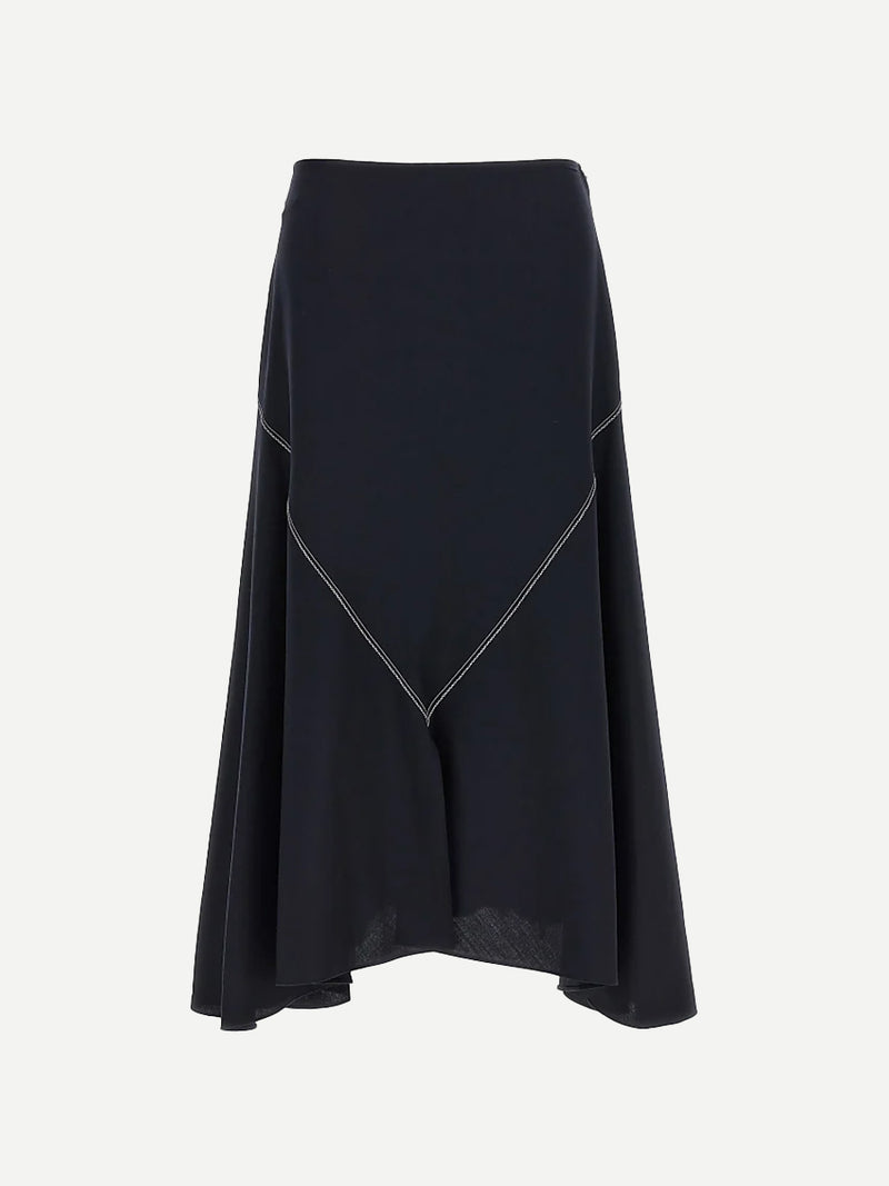 Marni | Tropical Wool Skirt in Blue Black