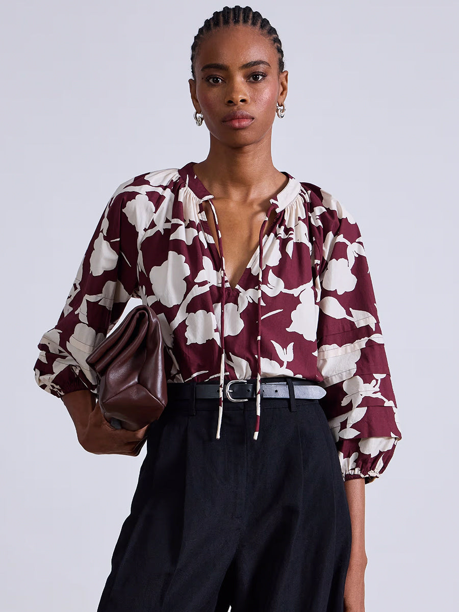 Apiece Apart | Tule Top in Paz Floral Fig