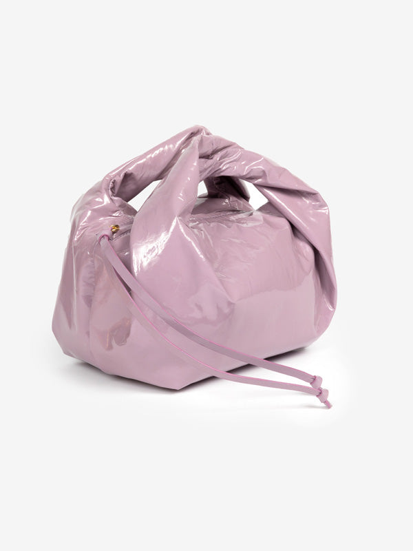 Dries Van Noten Twist Leather Tote in Lilac