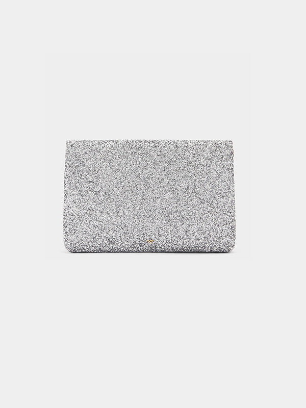 Anya Hindmarch | Valorie Clutch in Anthracite Glitter