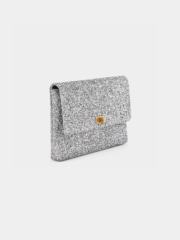 Anya Hindmarch | Valorie Clutch in Anthracite Glitter