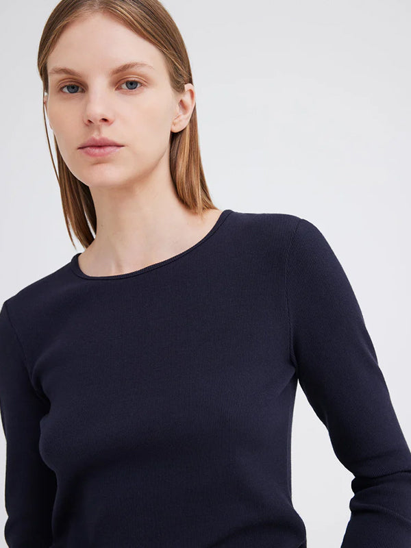 Jac+Jack | Vere Long Sleeve Top in Darkest Navy