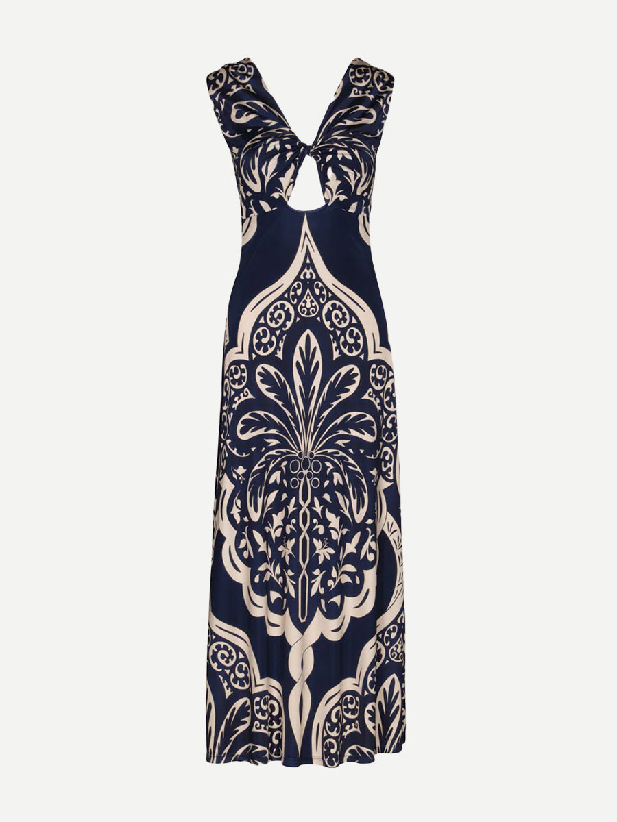 Johanna Ortiz | Voyage Dress in Palma Sevillana Navy