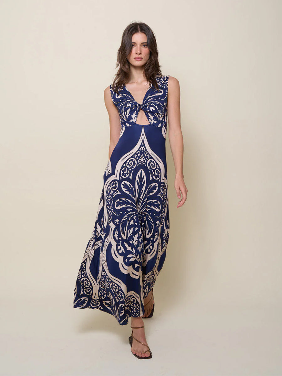 Johanna Ortiz | Voyage Dress in Palma Sevillana Navy