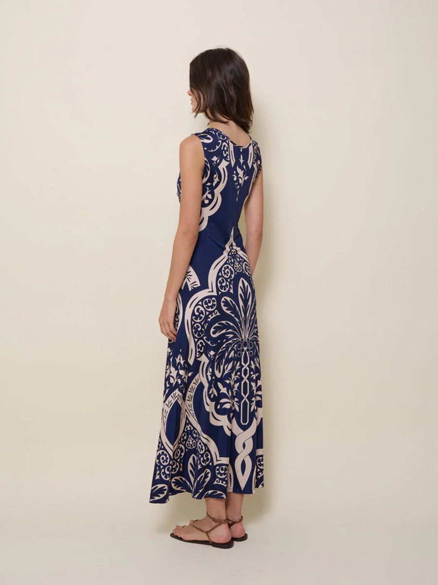 Johanna Ortiz | Voyage Dress in Palma Sevillana Navy