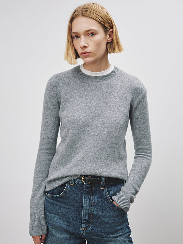 Nili Lotan Waldorf Sweater in Light Grey Melange