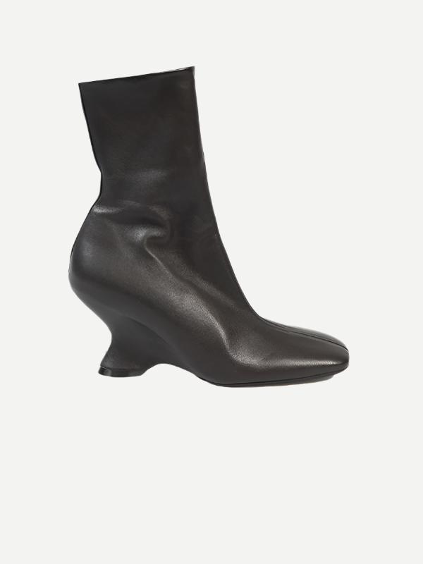 Dries Van Noten | Wedge Glove Ankle Boot in Dark Brown