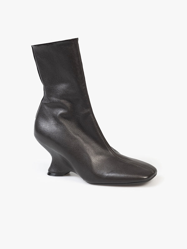 Dries Van Noten | Wedge Glove Ankle Boot in Dark Brown