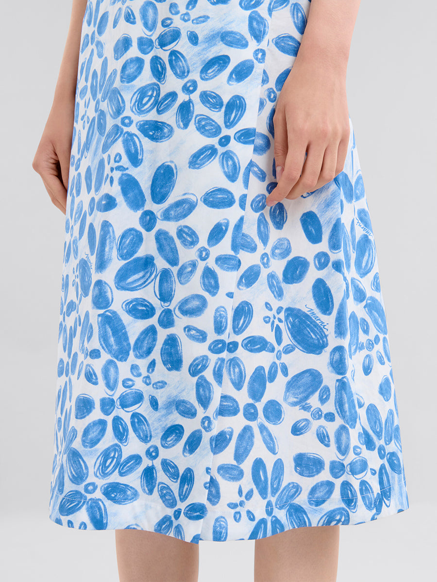 Marni | White Poplin Dress in Blooming Print