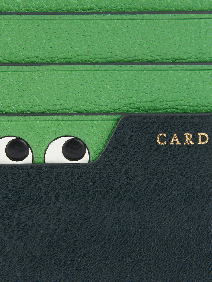 Anya Hindmarch | Zip Card Case Peeping Eyes in Ink Green