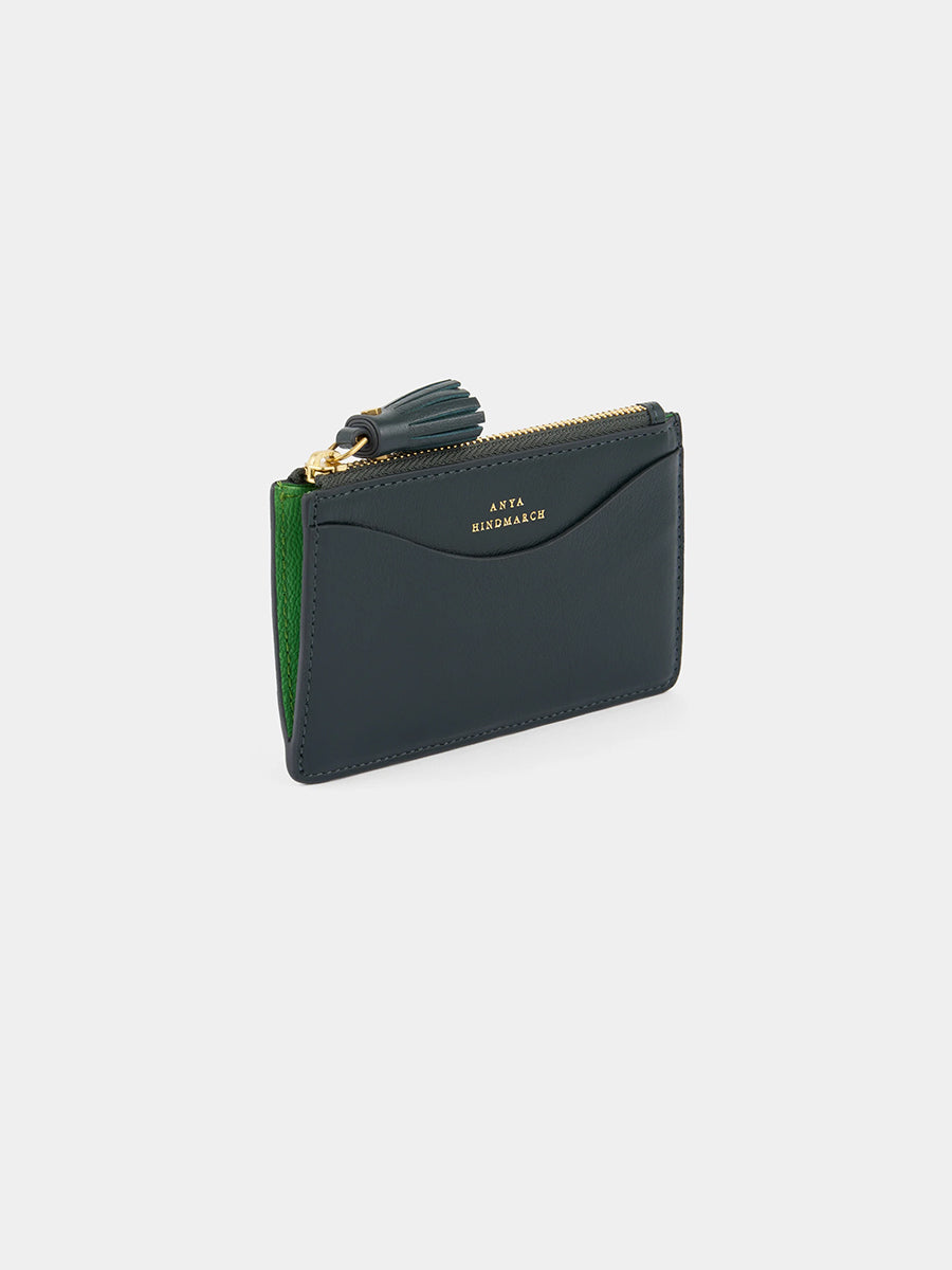 Anya Hindmarch | Zip Card Case Peeping Eyes in Ink Green