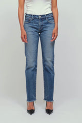 Moussy Vintage | MV Florahome Slim Straight in Blue