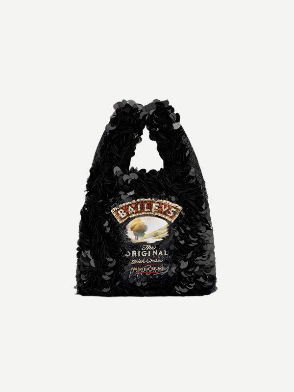 Anya Hindmarch Mini Tote Baileys in Black Sequin