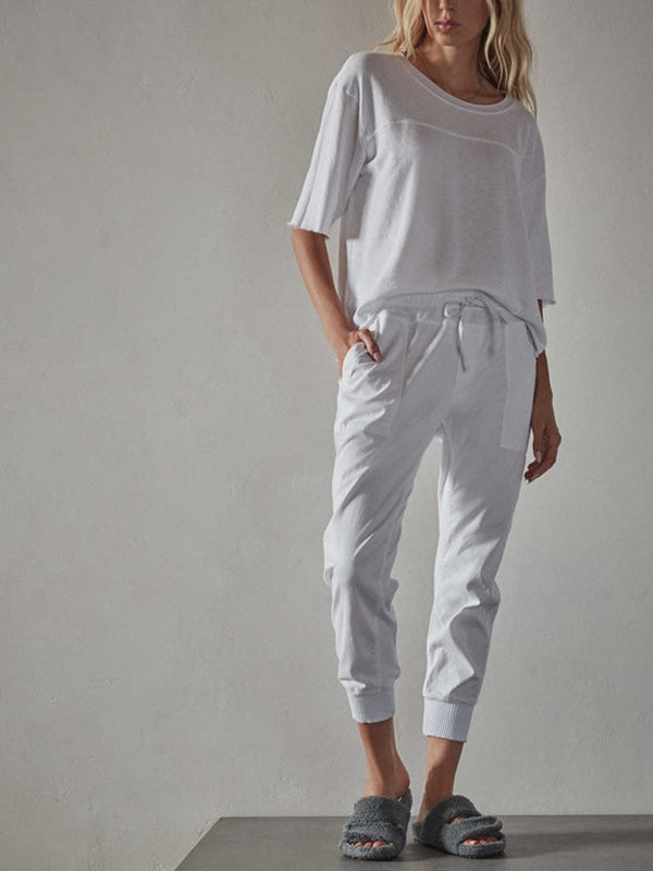 James Perse Mixed Media Pant in White