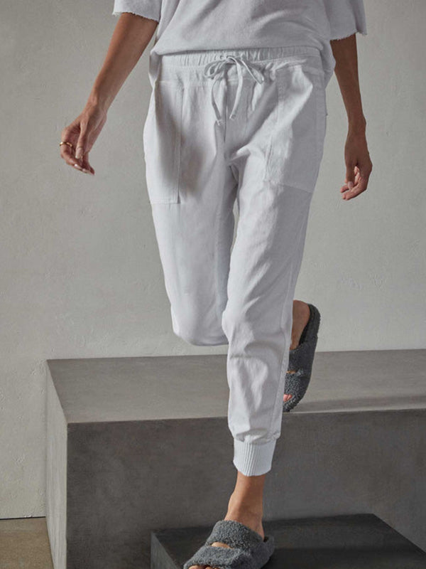 James Perse Mixed Media Pant in White