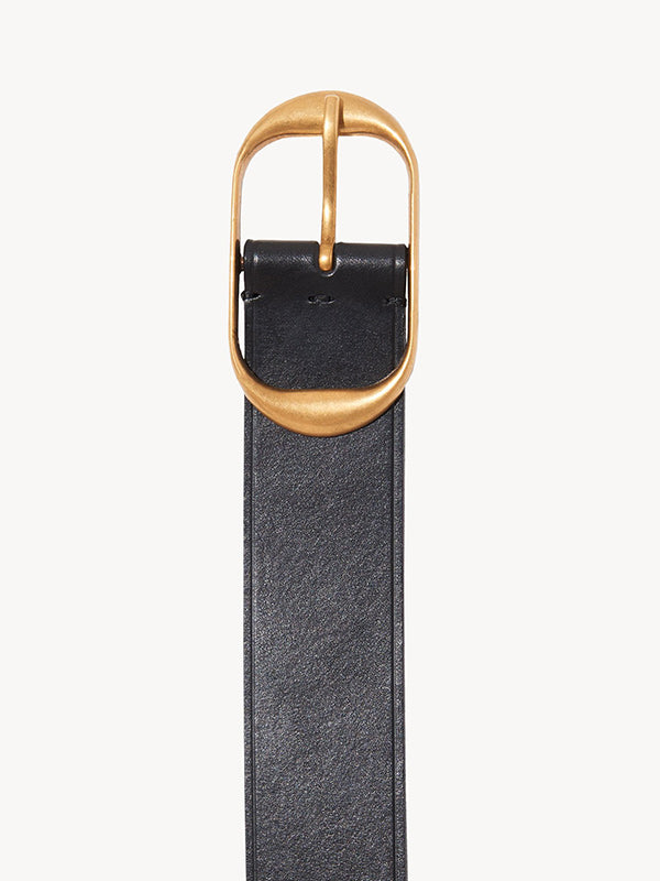 Nili Lotan Nili Belt in Black W/ Brass Buckle