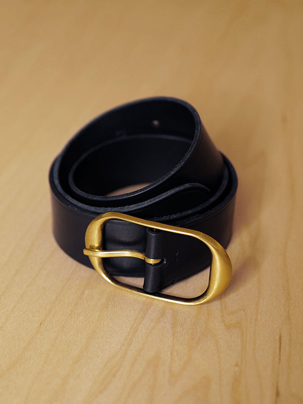 Nili Lotan Nili Belt in Black W/ Brass Buckle