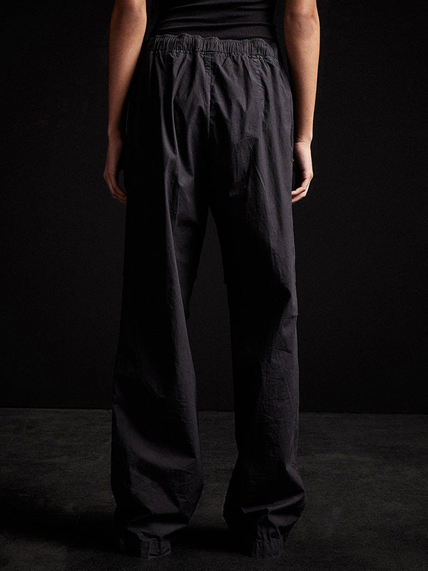 James Perse Stretch Poplin Wide Leg Pant In Black