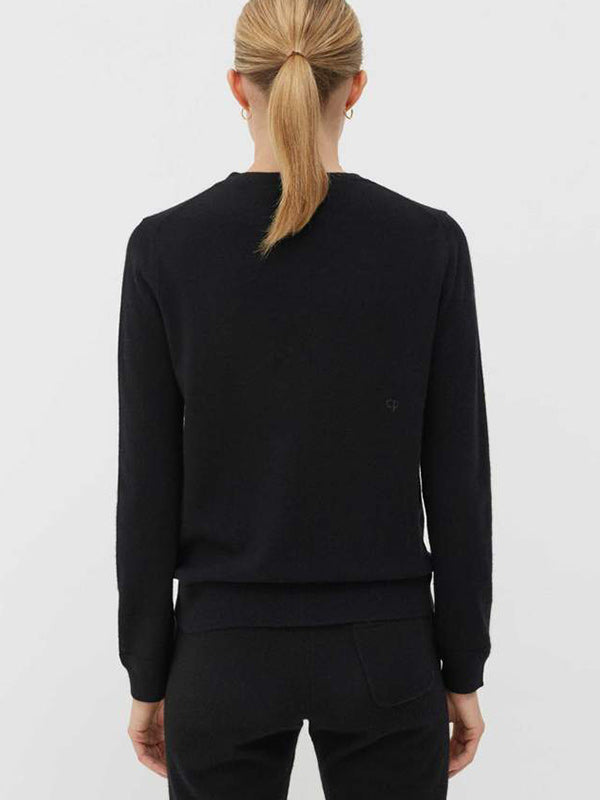 Chinti and Parker The Crew Classic Fit Sweater in Black