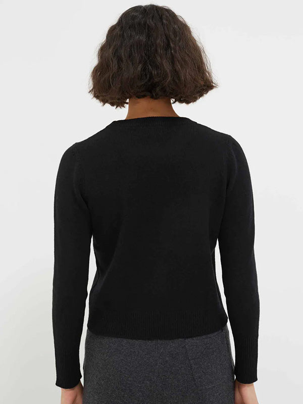 Chinti and Parker The Cropped Essentials Sweater in Black