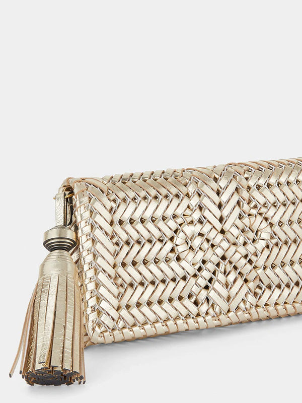 Anya Hindmarch The Neeson Tassel Clutch in Platino Mirror