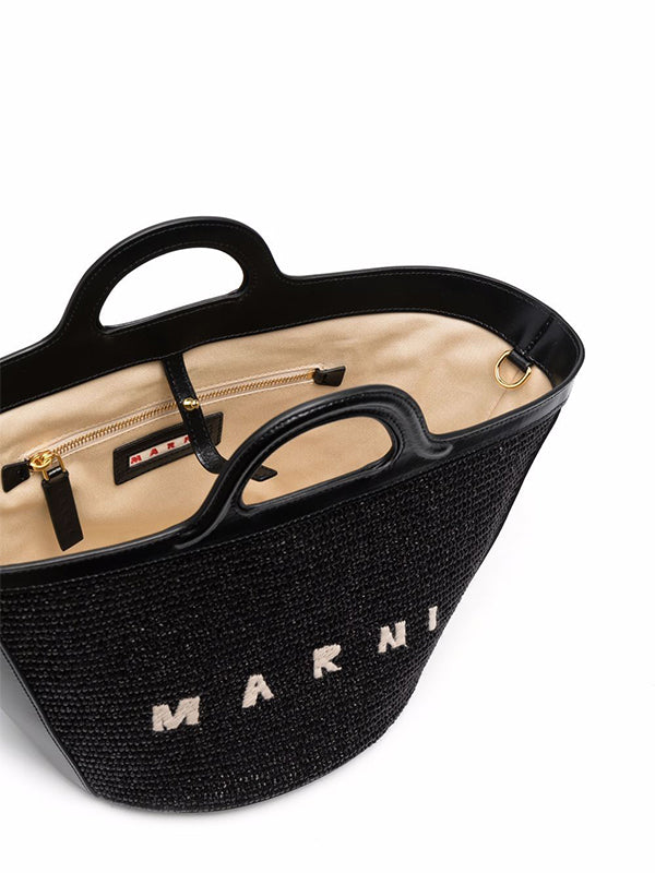 Marni Tropicalla Bag in Piccola Rafia Nero